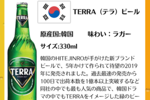 TERRA（テラ）ビール 瓶 JINRO 韓国ビール 330ML