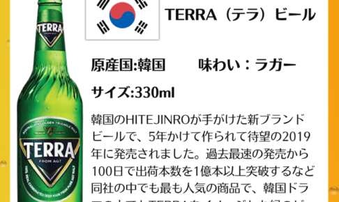 TERRA（テラ）ビール 瓶 JINRO 韓国ビール 330ML