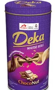 Deka チョコピーナッツ ウエハース 300g - Deka Wafer Roll Choco Nut / Deka Wafer Roll Can Choco Nut 300g（12×2cs）