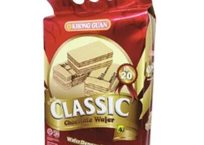 Khong Guan クラシック チョコウェハース 350g - 甘くクリーミーなサクサク食感 / Khong Guan Classic Chocolate Wafer 350g（12×2cs）